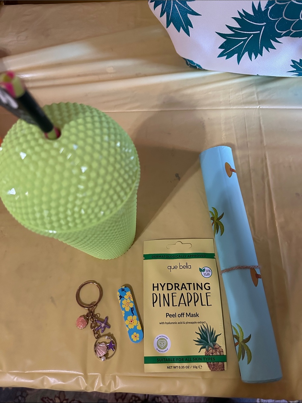 Starbucks Green Studded Tumbler with Tropical Accessories